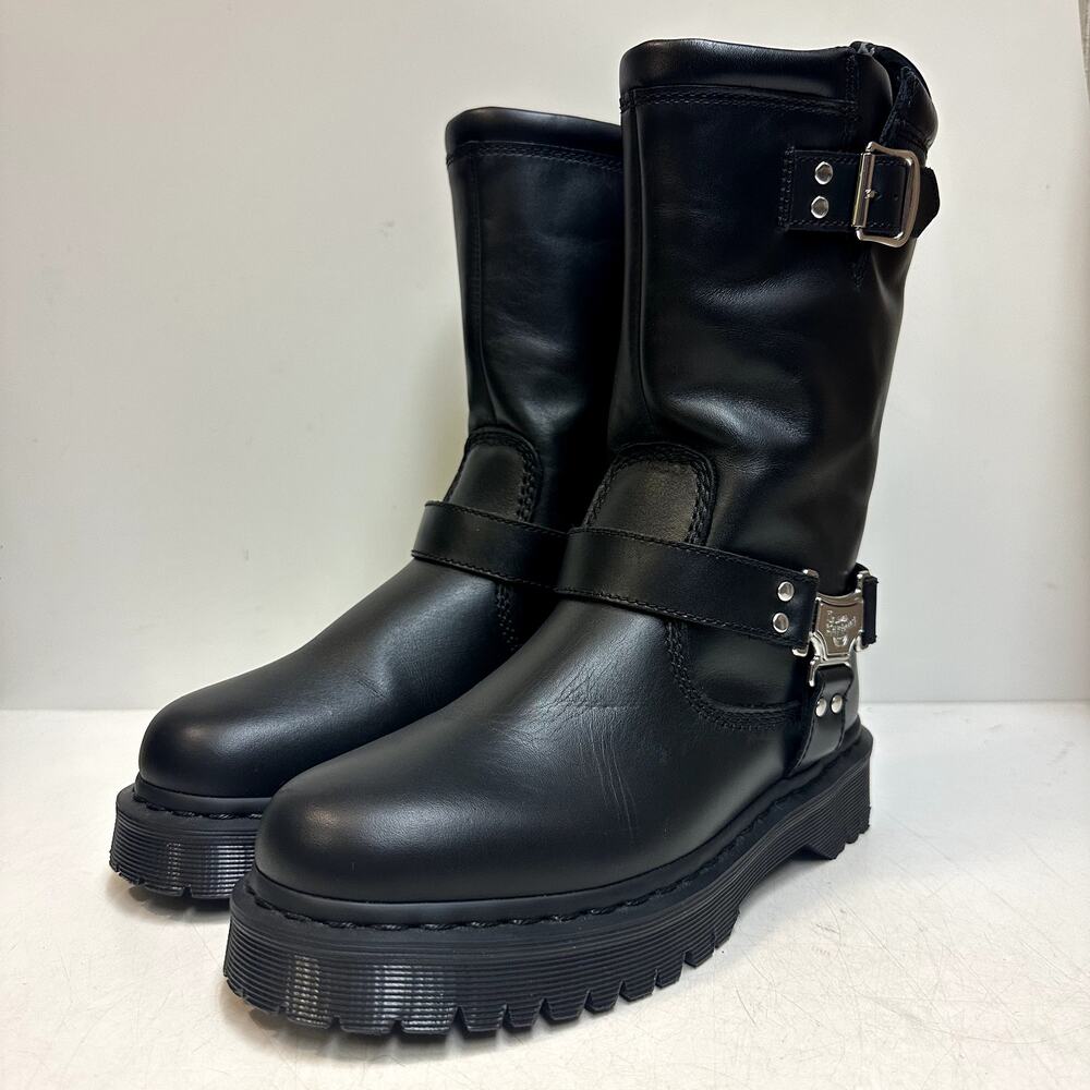 NWOT Dr. Martens Anistone Hi Leather Biker Boots Moto Harness Engineer W 8 M 7